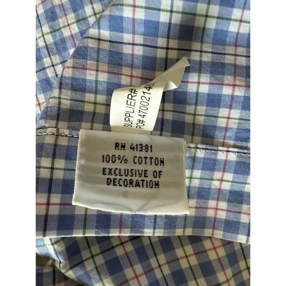 Ralph Lauren Button Down Blue White Size LRG 100% Cotton Long Slv - Picture 10 of 11